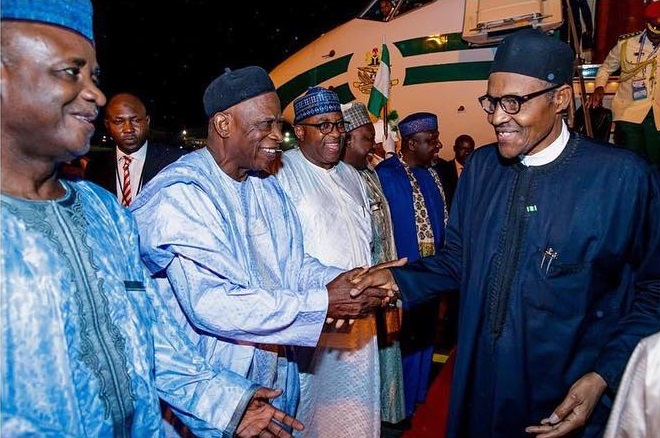 Pres Buhari arrives Nigeria