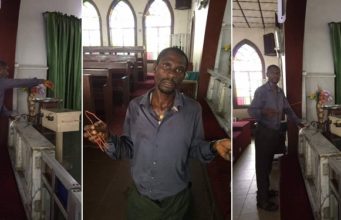 man caught red handed steal tithe box