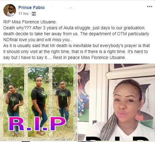 Final Year Student Dies 