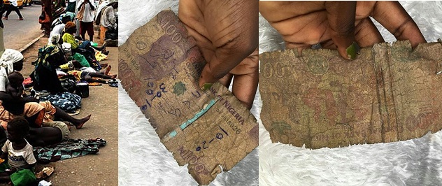 Beggar rejects dirty N100 note