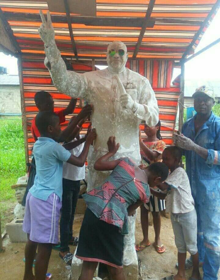 Serving Youth Corper Erects Statue