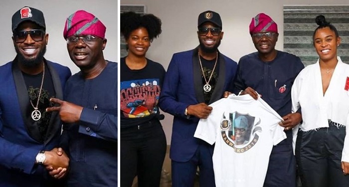 D’banj And U.S Singer, Ari Lennox Pay Courtesy Visit To Babajide Sanwo-Olu