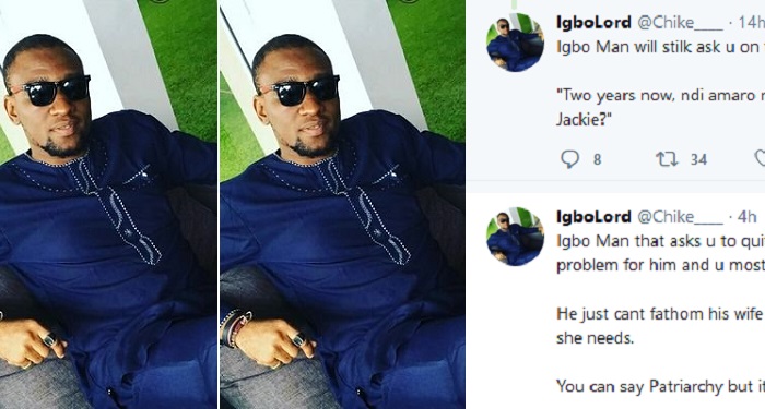 “An Igbo man can never ask his wife to leave a high paying job just to make him happy” – Nigerian Man Says