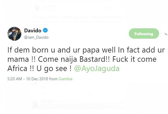 Davido threatens blogger