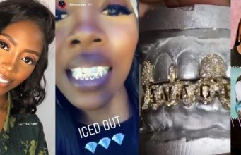 Tiwa Savage flaunts diamond grills