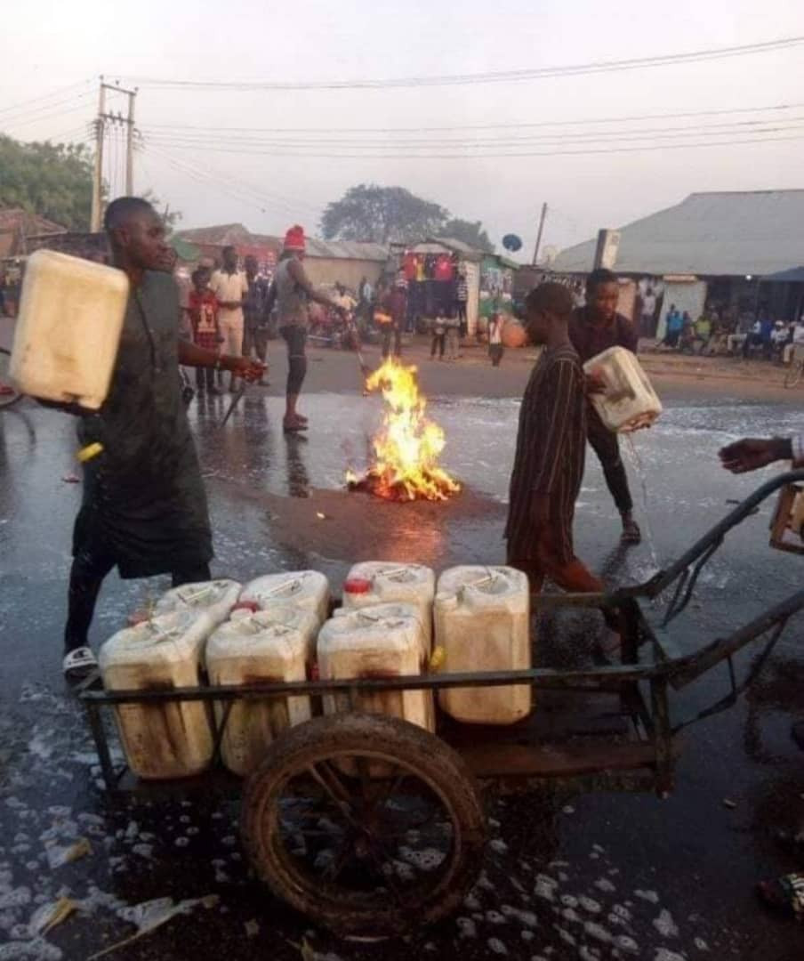 Kaduna state residents wash their streets