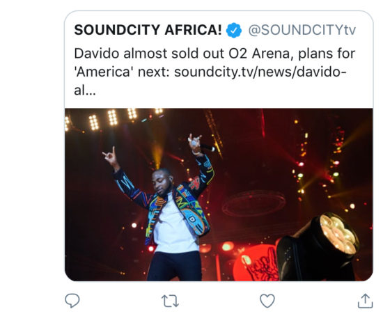 Davido’s O2 Arena concert