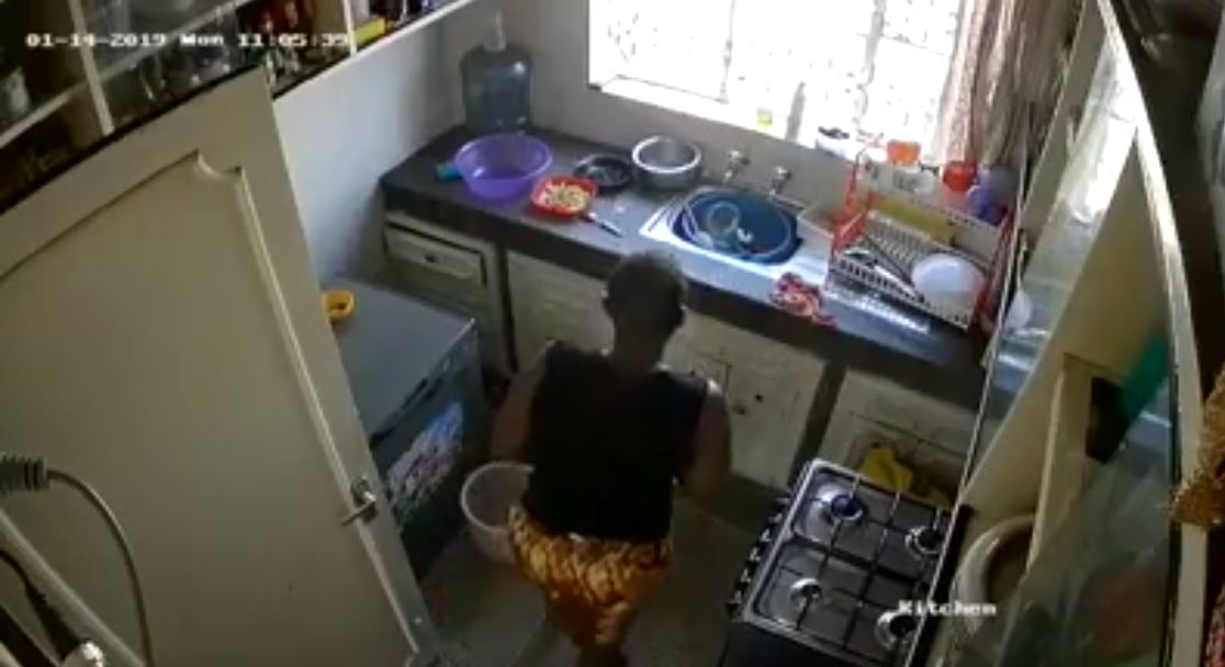 CCTV catches housemaid defecating