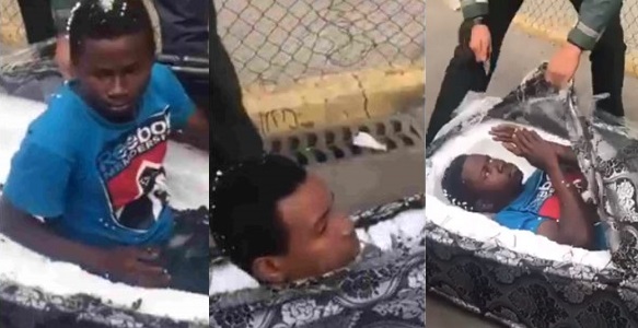 African migrants caught hiding in mattresses