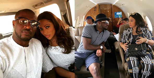 Peter Okoye jets out with his wife