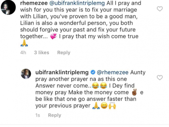 Ubi Franklin replies fan