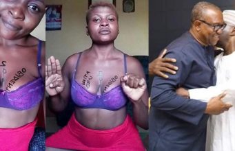 Nigerian lady displays her boobs to show support for Atiku and Obi