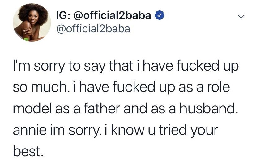 2face Idibia apologizes