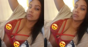 Lola Omotayo Okoye shares photo of herself in a red bra