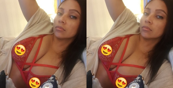 Lola Omotayo Okoye shares photo of herself in a red bra