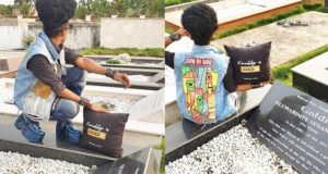 Denrele visits Goldie’s graveside