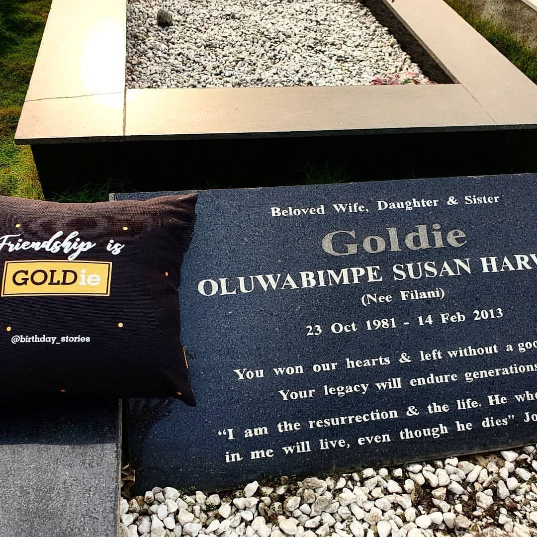 Denrele visits Goldie’s graveside