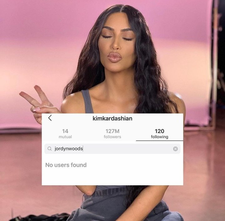 Kim Kardashian unfollows Jordyn Woods