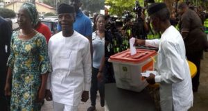 Osinbajo and wife cast their votes