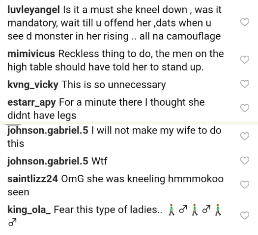 Nigerian bride kneeling