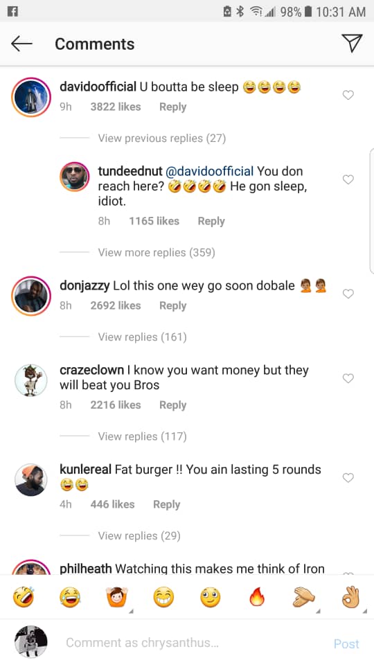 Nigerians storm Jarrel Miller's IG page