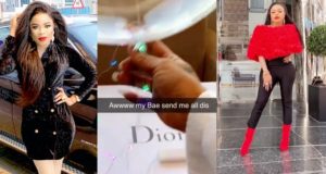 Bobrisky shows off Dior bag