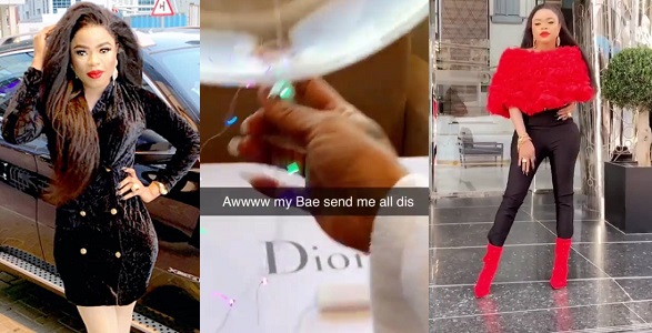 Bobrisky shows off Dior bag