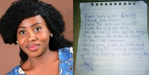Corps member shares love letter she got from a male student