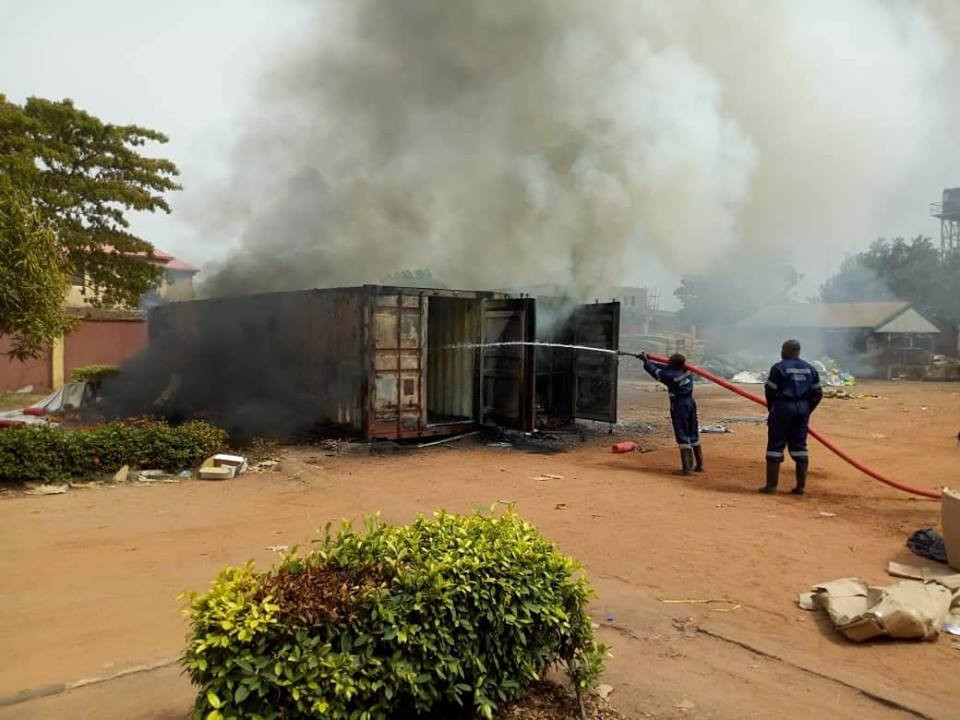 Fire guts containers carrying card readers