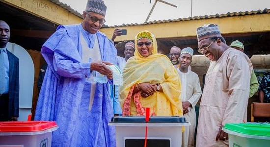 President Buhari And Wife Vote In Daura