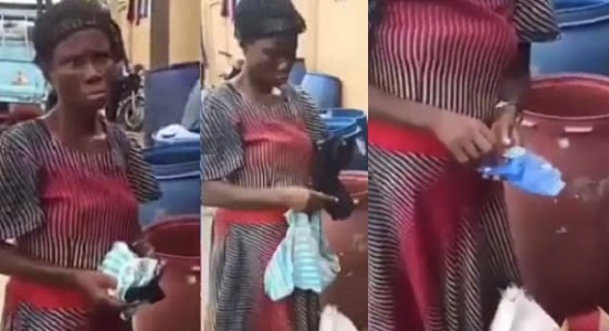 Elderly woman caught stealing panties and pads