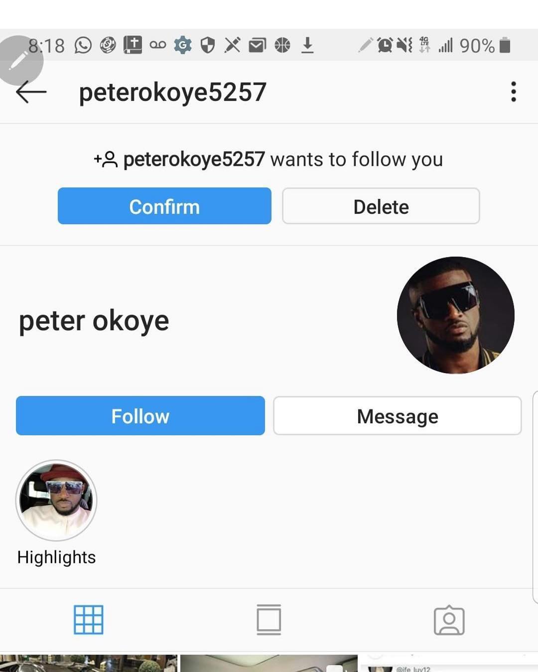 Peter Okoye cries