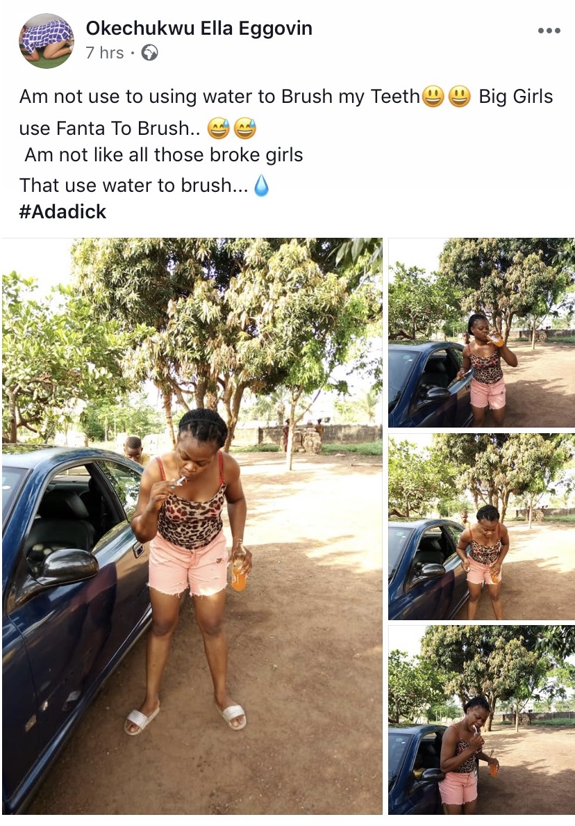 Nigerian Lady Brushes teeth