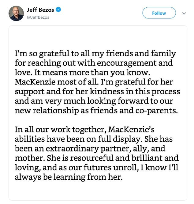Jeff Bezos settles divorce