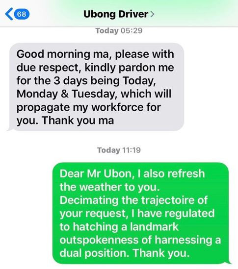 Hilarious 'grammatical' conversation