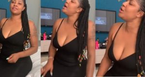 Angela Okorie flaunts cleavage