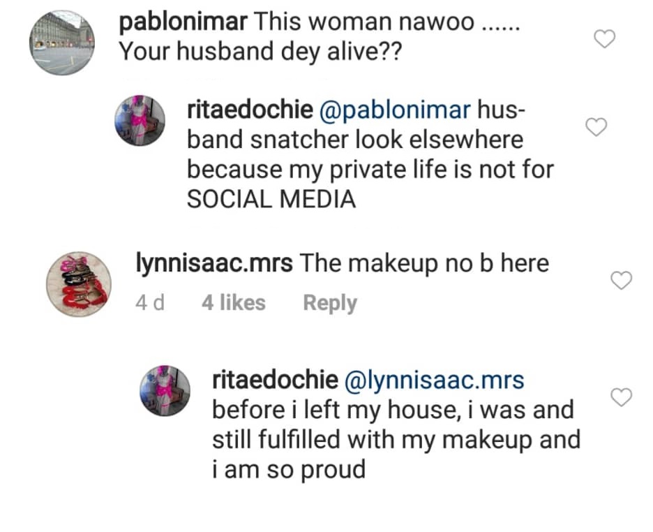 Rita Edochie replies