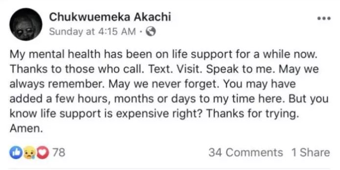 Chukwuemeka Akachi commits suicide