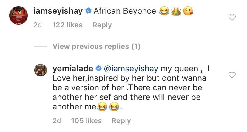 Seyi Shay's Beyonce comparison