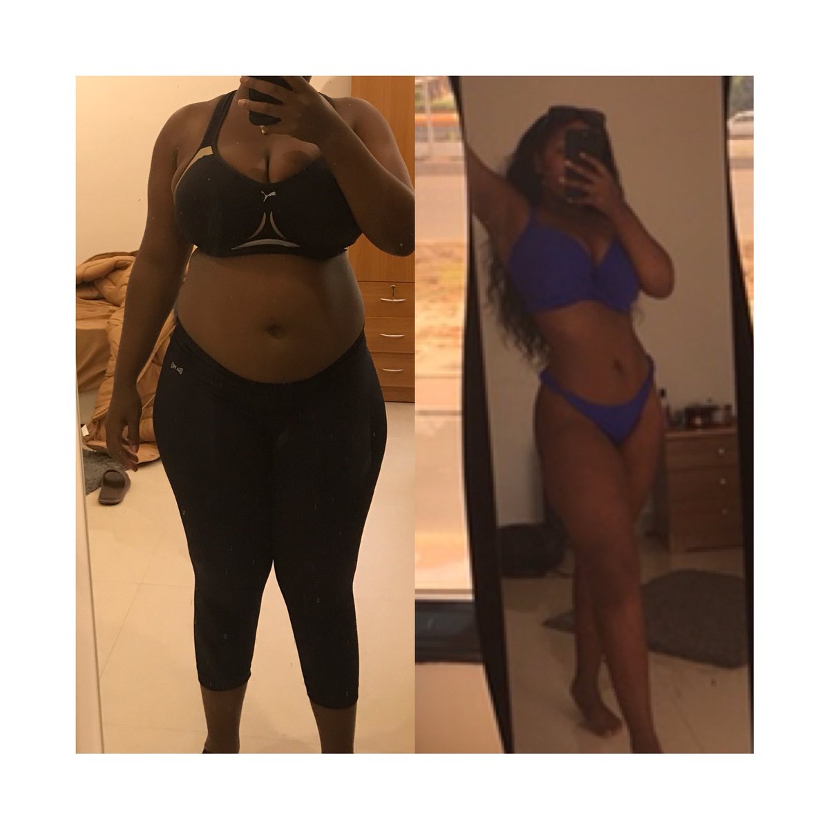 Woman shows weight loss goal