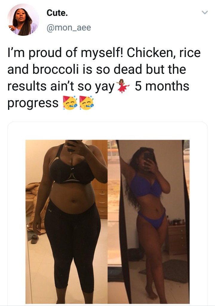 Woman shows weight loss goal