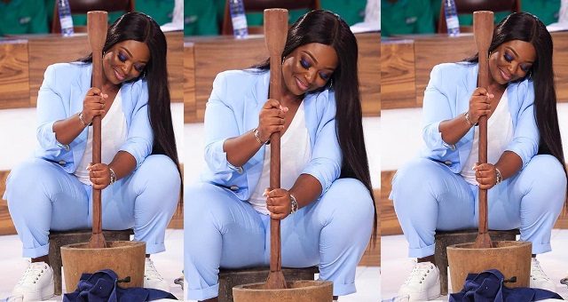 Jackie Appiah pounds Fufu