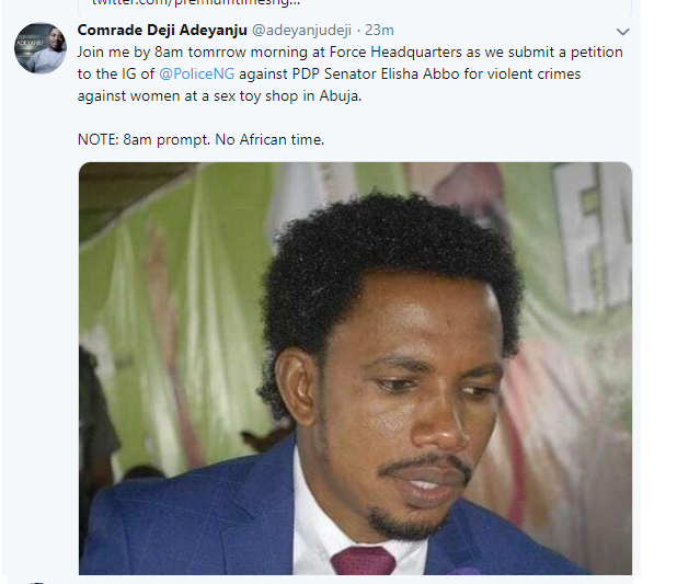 MI Abaga condemn Senator Elisha Abbo for physically assaulting lady in a sex shop