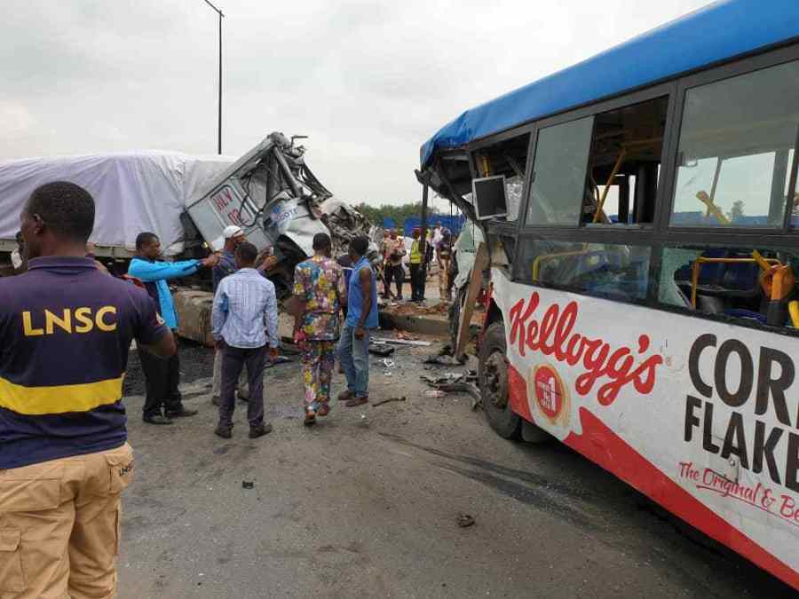 Dangote truck crashes