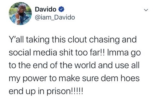 Davido threatens