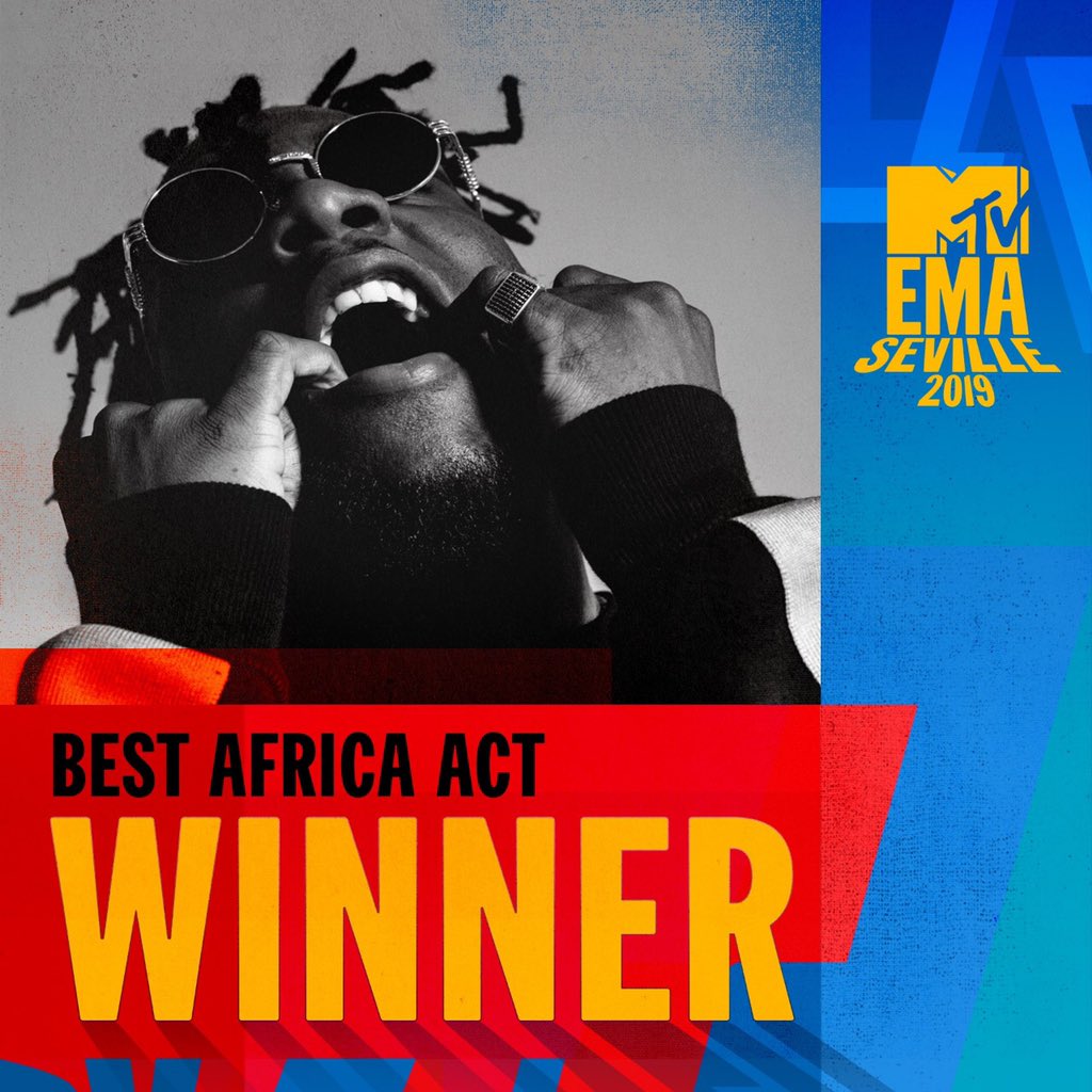 Burna Boy Wins ‘Best Africa Act’ Award at 2019 MTV EMA’s + Full List of Winners!