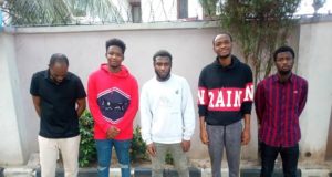 Suspected Yahoo boys all smiles