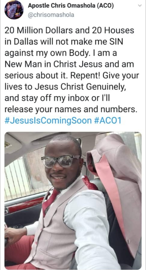 Apostle Chris Omashola reveals