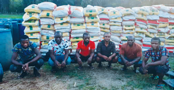 Six rice smugglers arrested