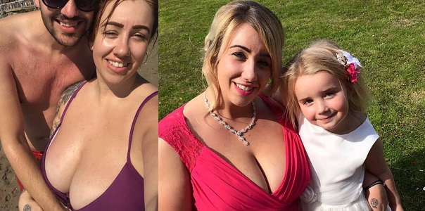 Woman with 38KK breasts